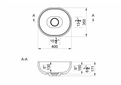 LAVOAR CHIRA OVAL 40X35X17.1 CM FARA PREPLIN
